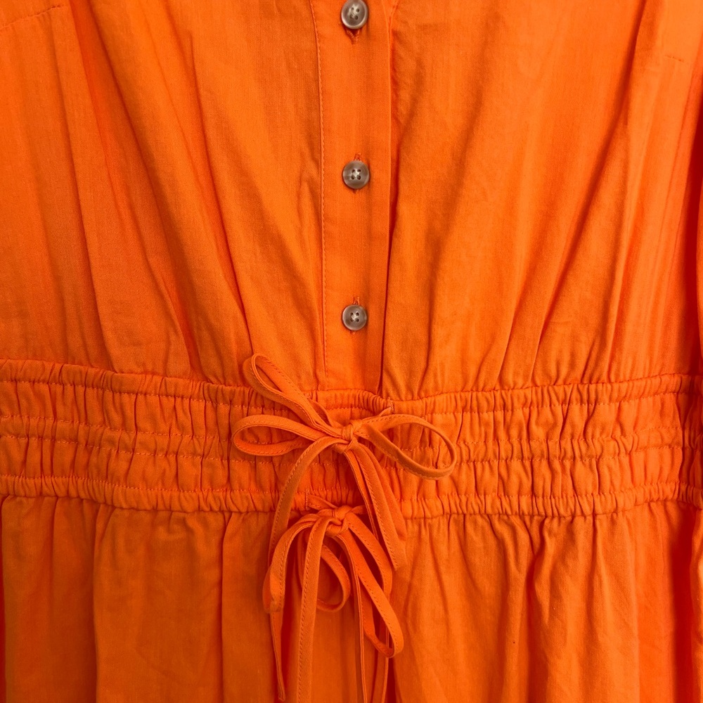 Loft orange drawstring summer dress Size M - Picture 4 of 6